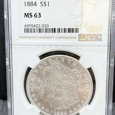 1884 Morgan Dollar NGC MS63