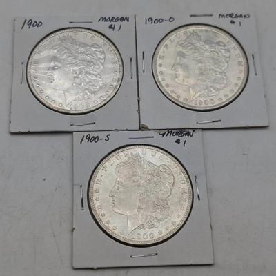 1900 P, O, & S Morgan Dollars