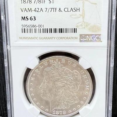 1878 7/8TF Morgan Dollar NGS MS63 VAM-42A