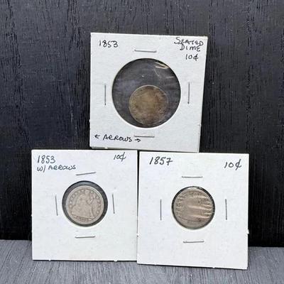 Three Seated Liberty Dimes