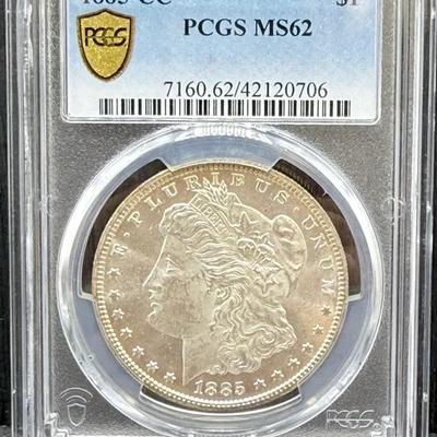 1885-CC Morgan Dollar  PCGS MS62