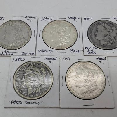 5 Different Morgan Dollar VAM Varieties