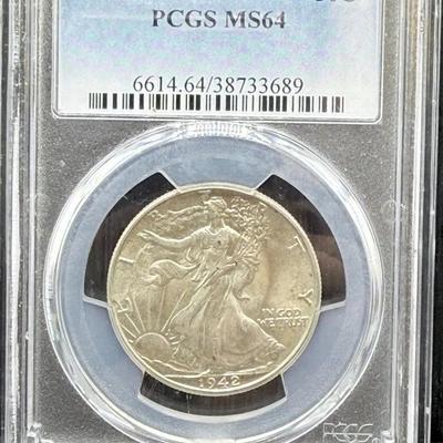 1942 Walking Liberty Half Dollar PCGS MS64
