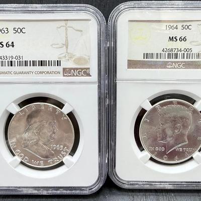 Two NGC Graded Half Dollars 