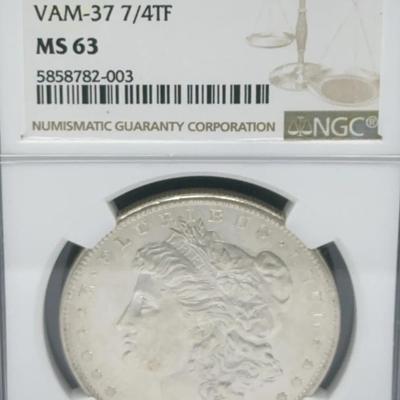 1878 7/8TF Morgan Dollar NGC MS63 vAM-37
