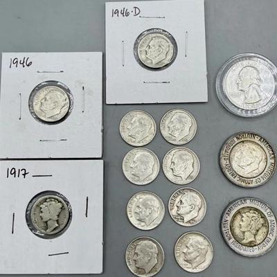 Group Of Silver Dimes And Quarters 