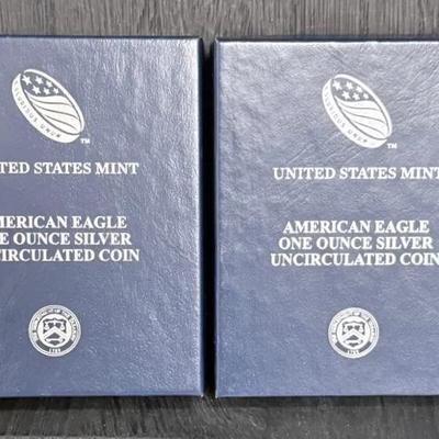 2013 And 2014 Uncirculated Silver Eagles 