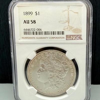 1899 Morgan Dollar NGC AU58