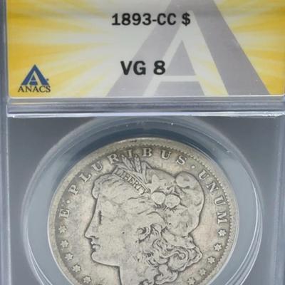1893-CC Morgan Dollar ANACS V68