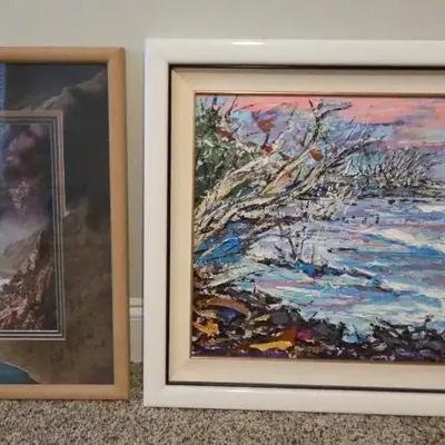 Oil Seascape Painting & Yellowstone National Park Framed Print
