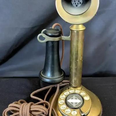 Western Electric Brass Candlestick Telephone – Early 20th Century Functional Display Piece