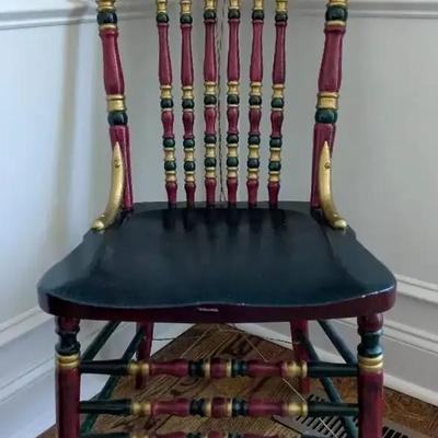 Hand-Painted Antique “Christmas” Decor Chair (Circa 1900)