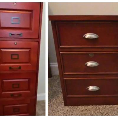 Pair of Wooden File Cabinets by Coaster Fine Furniture