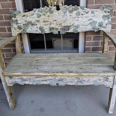 Handmade Porch Bench from Bishop Hill, Illinois (Historic Swedish Settlement)