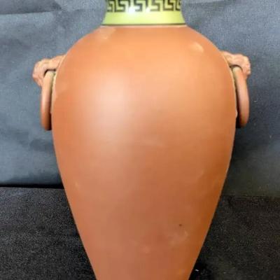 Torquay Pottery Vase – 7" Matte Exterior with Lion-Head Handles