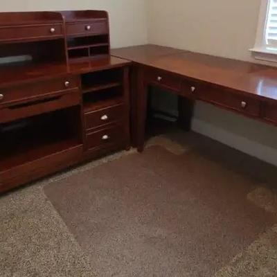 Executive Mahogany Desk Collection with Removable Letter Hutch