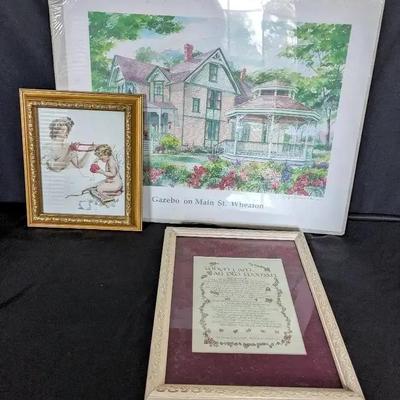 Framed Art Collection Featuring Ralph Furmanski, Harrison Fisher & “When I Am an Old Woman” Print