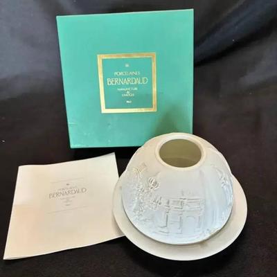 Mi201v limoges bisque votive candle holder