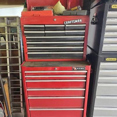 Mi112v craftsman and excel toolbox with tools