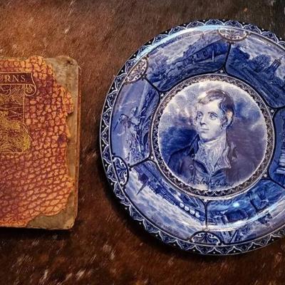 Mi193 robert burns book and plate