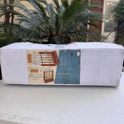 Cabela’s Wooden Fishing Rod Rack 20-Rod Holder New
