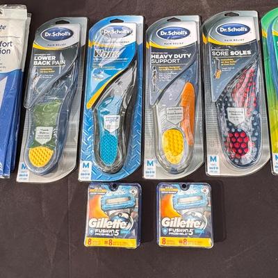 Lot of Dr. Scholl’s Insoles & Gillette Fusion5 ProShield Chill Blades New