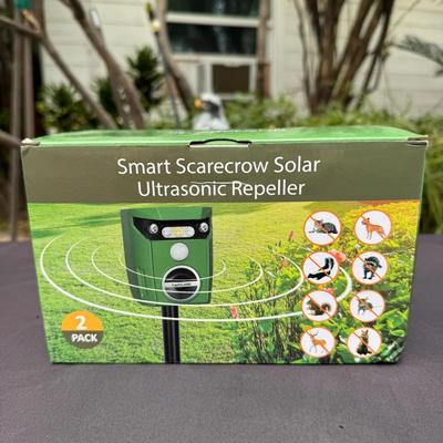 Smart Scarecrow Solar Ultrasonic Animal Repeller 2 Pack 
