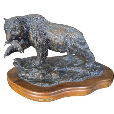 Sale Photo Thumbnail #124: Bronze Bear with fish