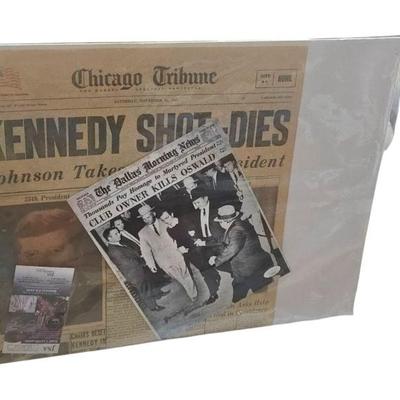Sale Photo Thumbnail #147: Kennedy shot paper with PSA