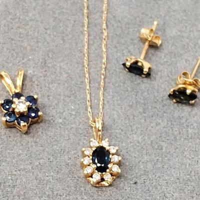 10k Gold, Sapphire & Diamond Jewelry 