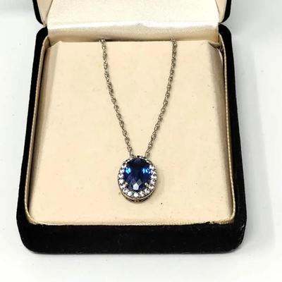 Created Sapphire Necklace 
