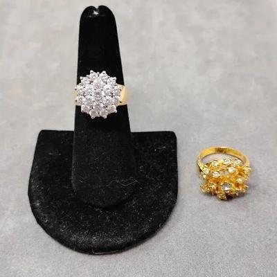 14k & 18k Electroplate Cubic Zirconia Rings 
