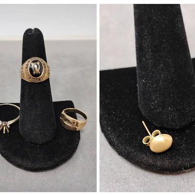 14k & 10k Novelty Rings & 14k Stud