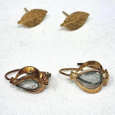 Antique And Vintage Rolled Gold Earrings - Two Pairs