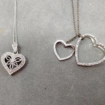 Simulated Diamond Heart Necklaces 