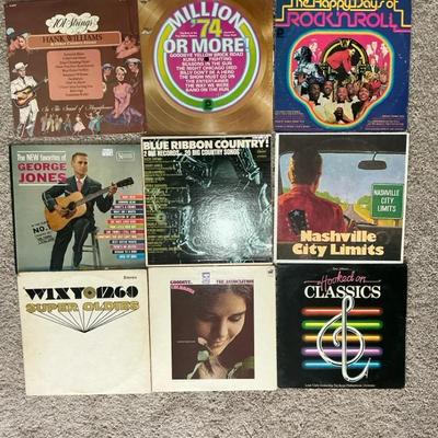 Lot of 10 Vintage Vinyl Records – Country, Oldies & Pop Mix
