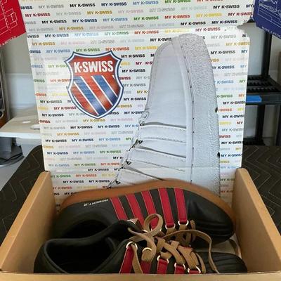 K•Swiss Men’s Casual Sneakers – Size 10 – Black/Red
