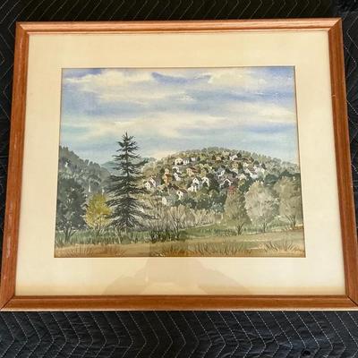 Original Bucks County PA Watercolor – Signed D. Johnson – Framed Landscape
