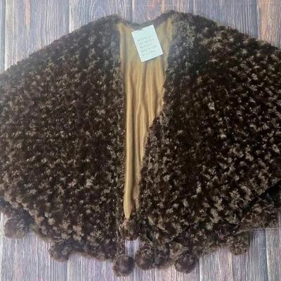 Brown Faux Fur Shawl