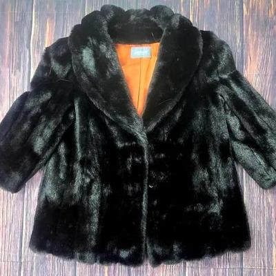 "Jordache" Black Faux Fur Coat