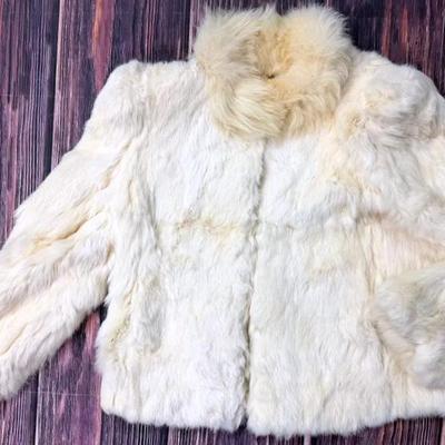 White and Cream Fur Coat