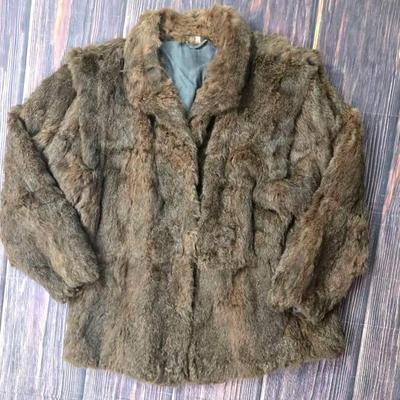 Soft Brown Rabbit Fur Coat