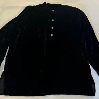 Black Velvet Quarter Button-Up Shirt