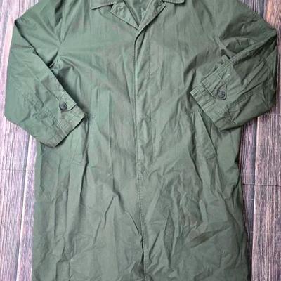 Olive Green Military-Style Trench Coat