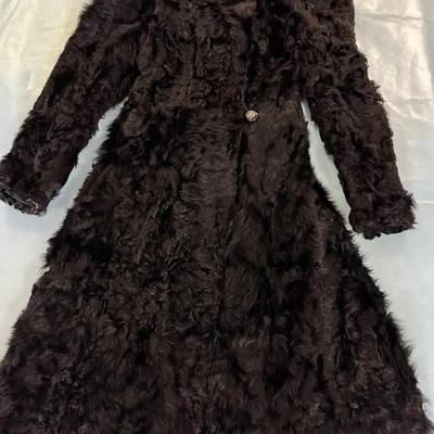Black Fur Long Coat 