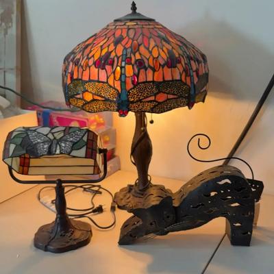 Sale Photo Thumbnail #10: Amazing Tiffany Style Lamps! Lot Of 2