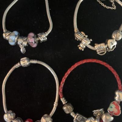 Sale Photo Thumbnail #133: Set Of 4 Pandora Silver Charm Bracelets #4