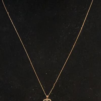 Sale Photo Thumbnail #126: 10Kt. Rose Gold Heart Pendant w/Diamonds