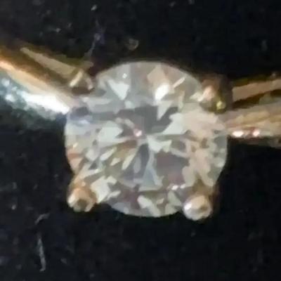 Sale Photo Thumbnail #103: Cathedral Style Yellow Gold Ring with Diamond