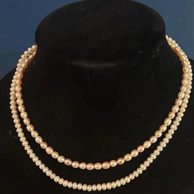 Sale Photo Thumbnail #129: 2 Pearl Sets: Freshwater Pearl Strand & Bracelet W/14Kt. Gold w/Freshwater Necklace W/ Pearl